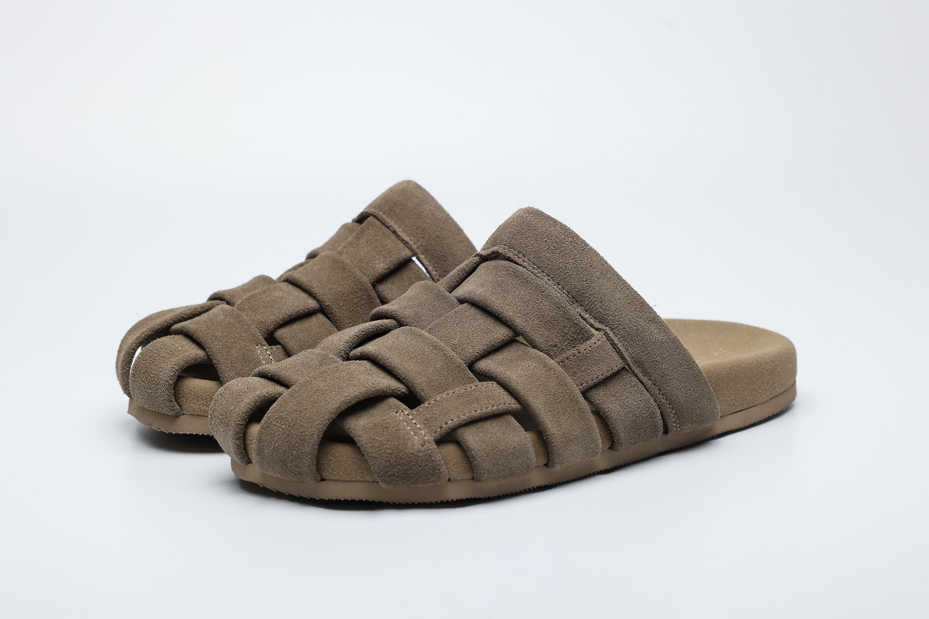 Woven Cow Suede Mule Slides supporting product image 1