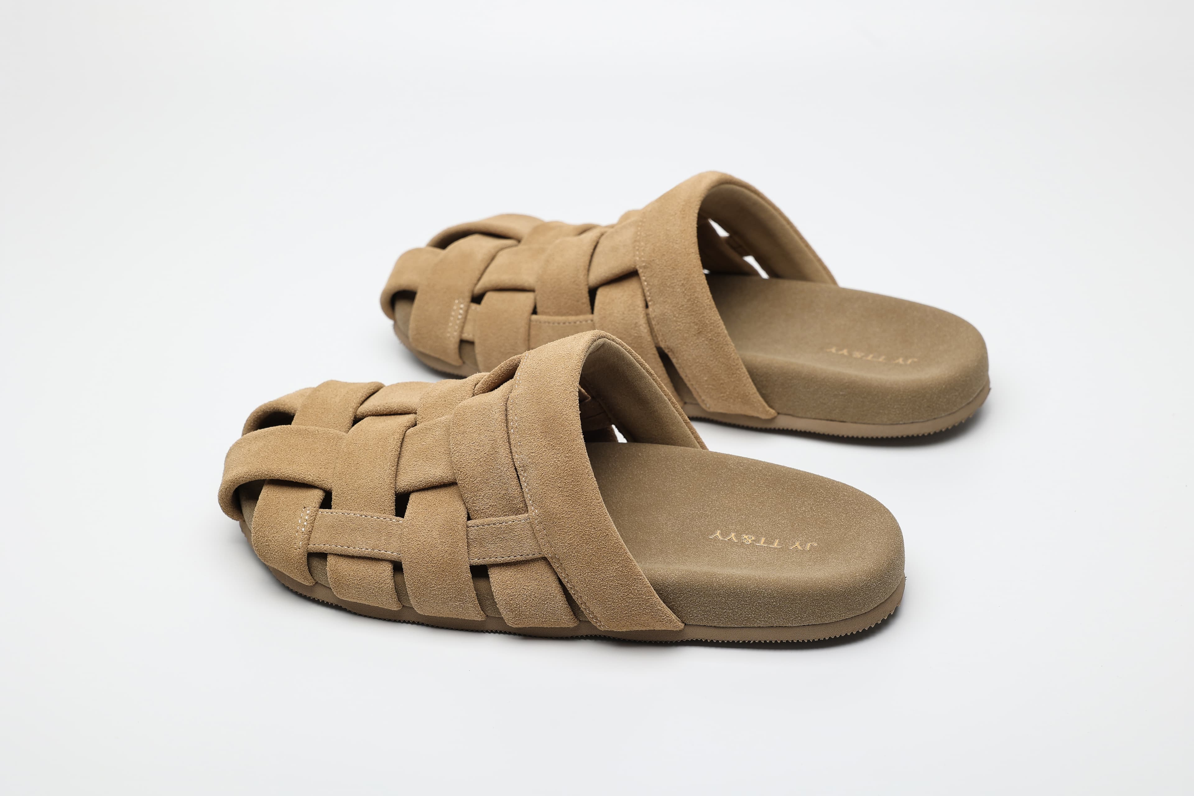 Woven Cow Suede Mule Slides supporting product image 3