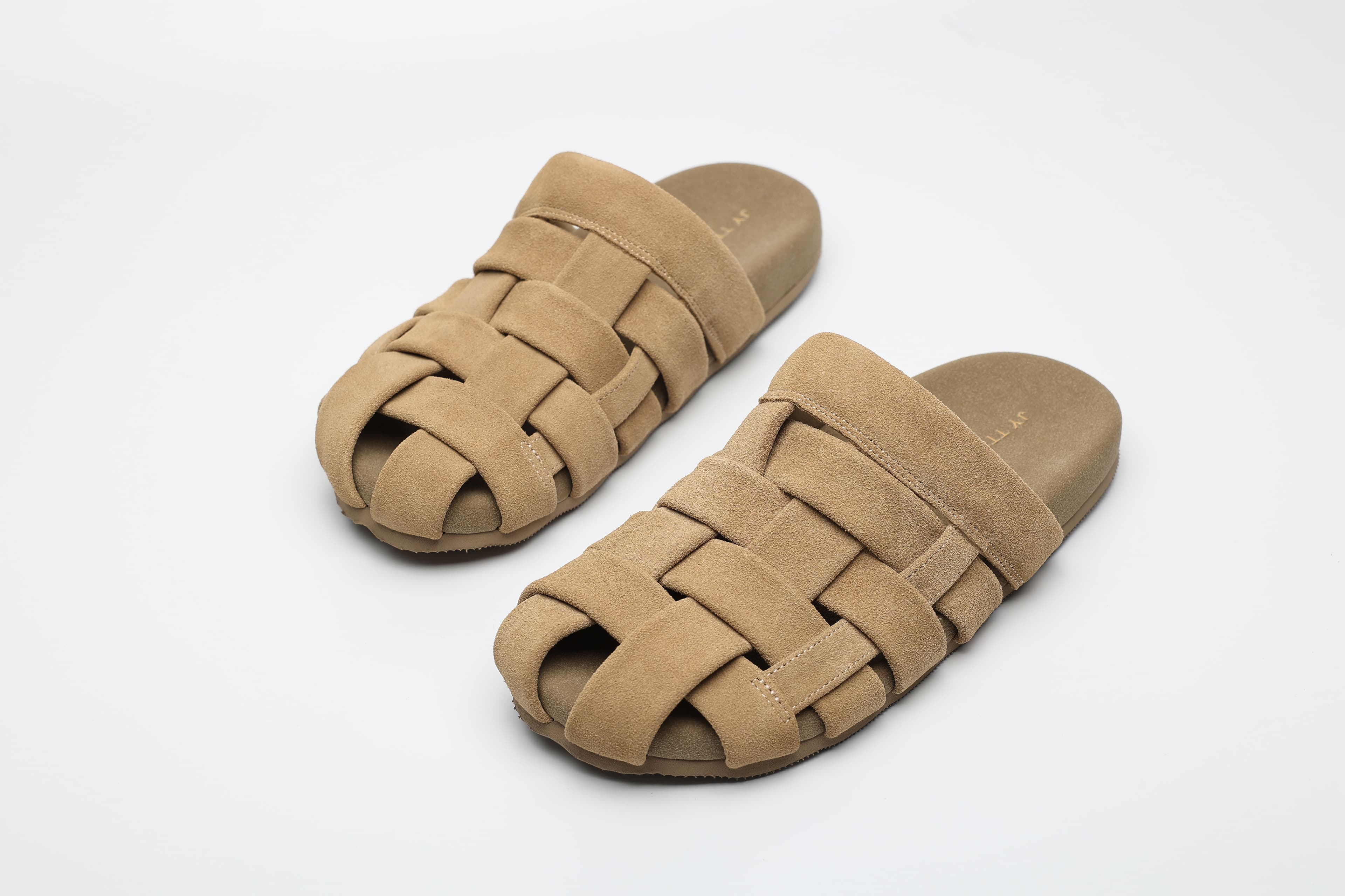 Woven Cow Suede Mule Slides wholesale footwear style