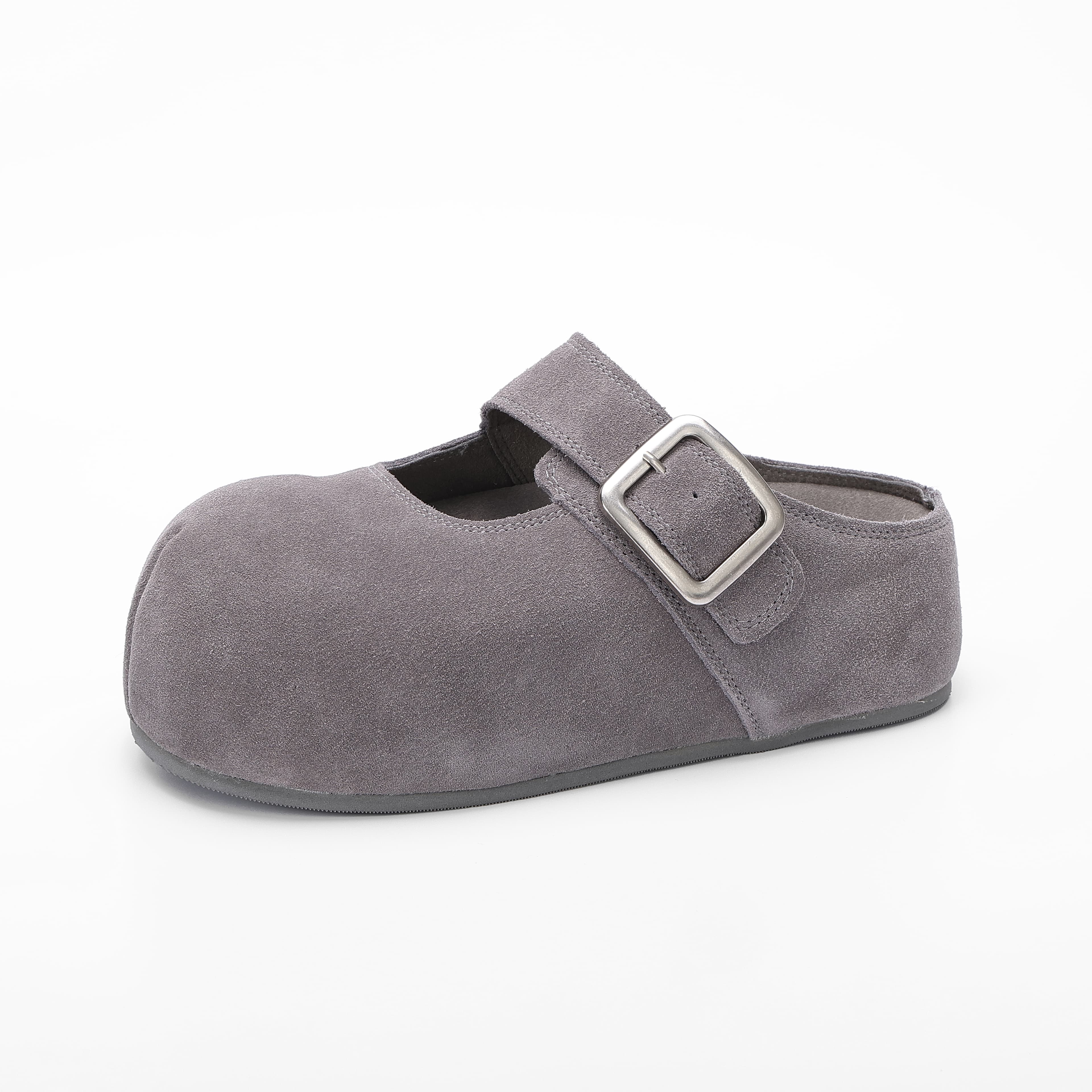 Buckle Closed Toe Cow Suede Comfort Clogs supporting product image 1