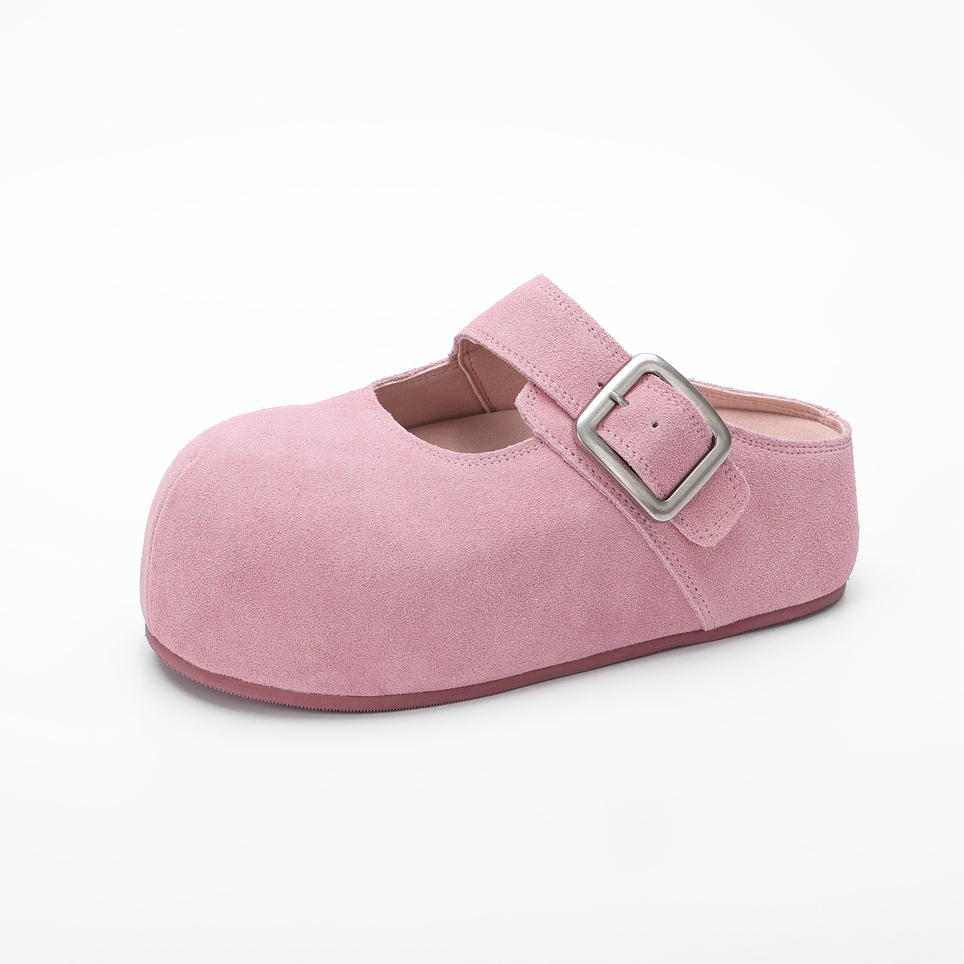 Buckle Closed Toe Cow Suede Comfort Clogs supporting product image 2