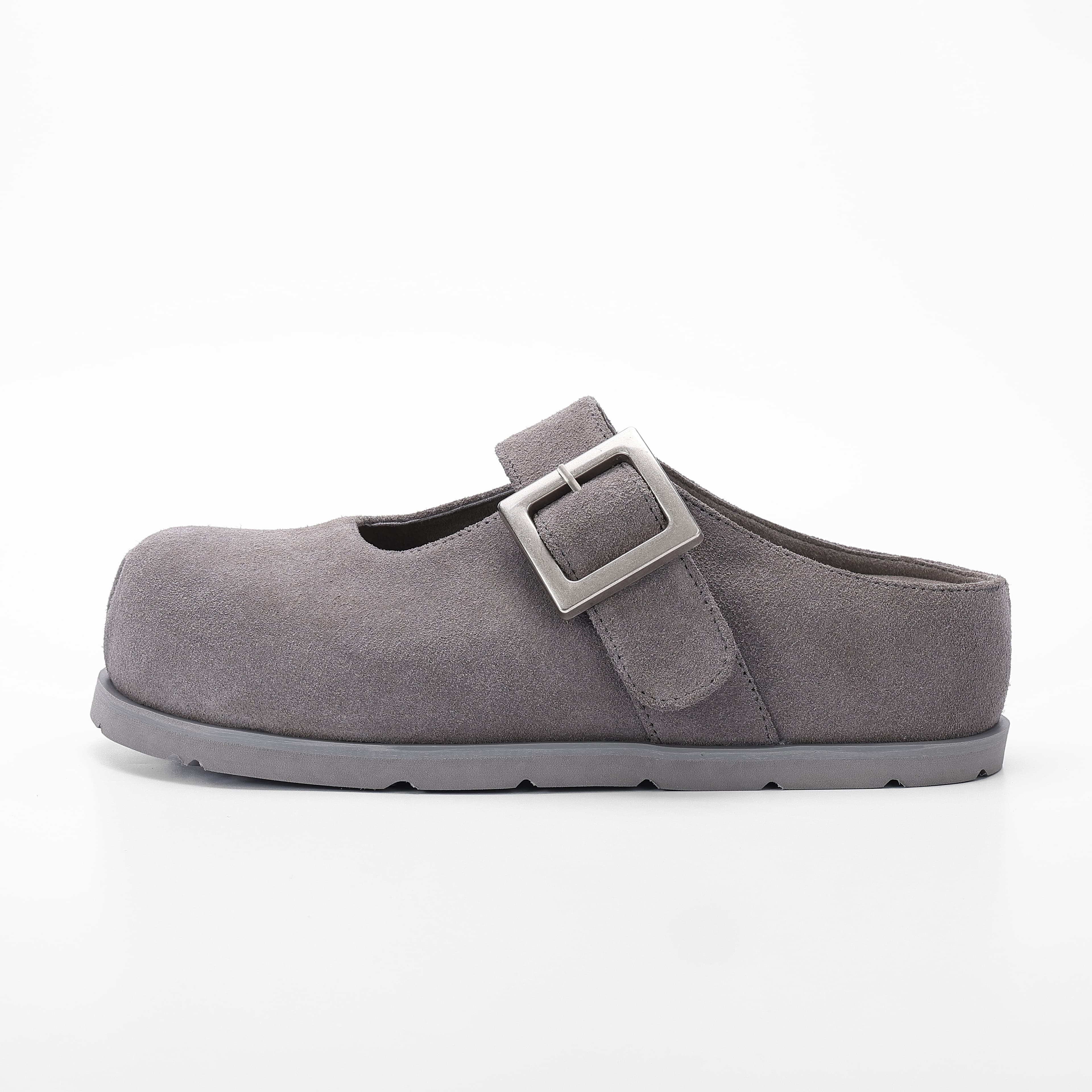 Closed Toe Buckle Cow Suede Comfort Clogs supporting product image 2