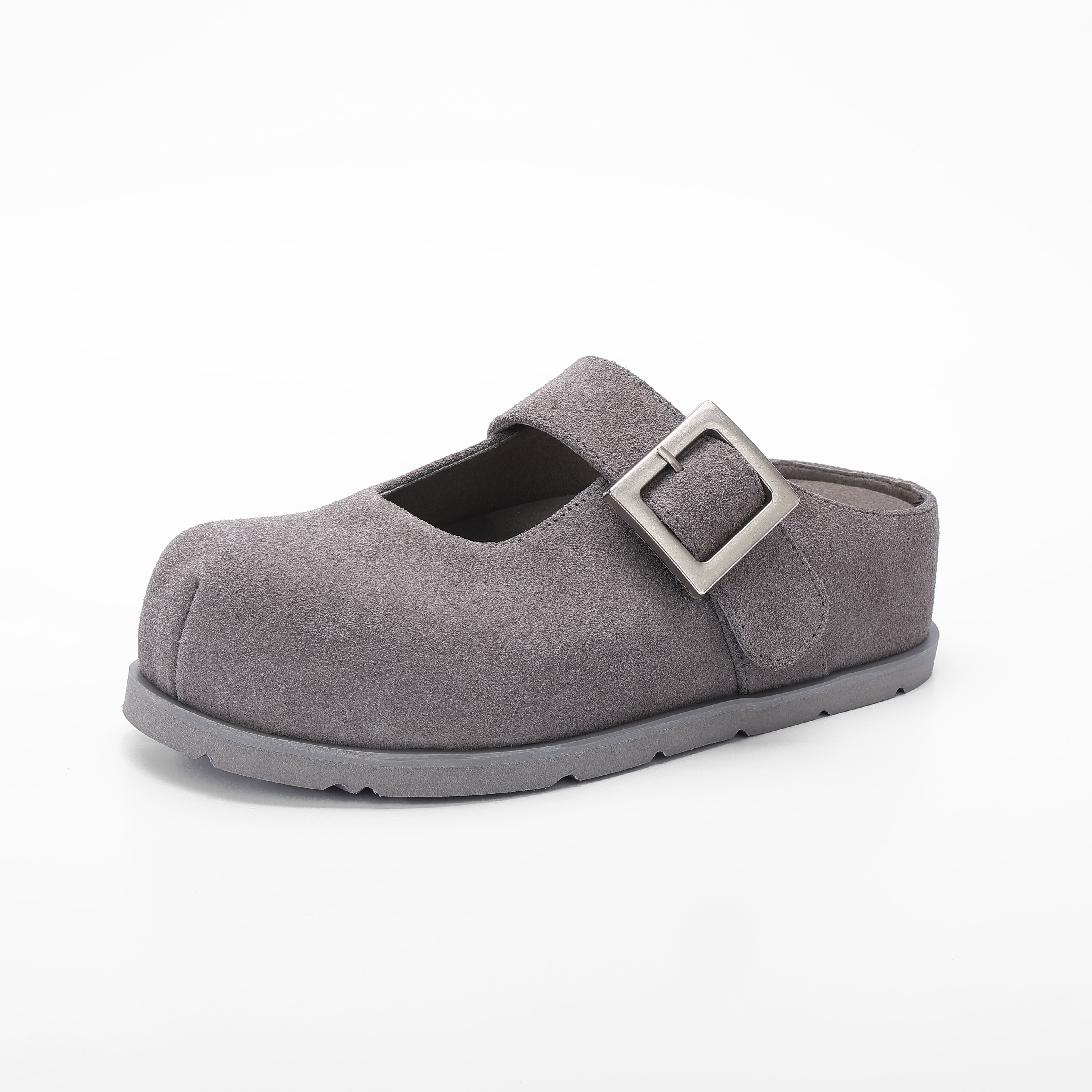 Closed Toe Buckle Cow Suede Comfort Clogs wholesale footwear style