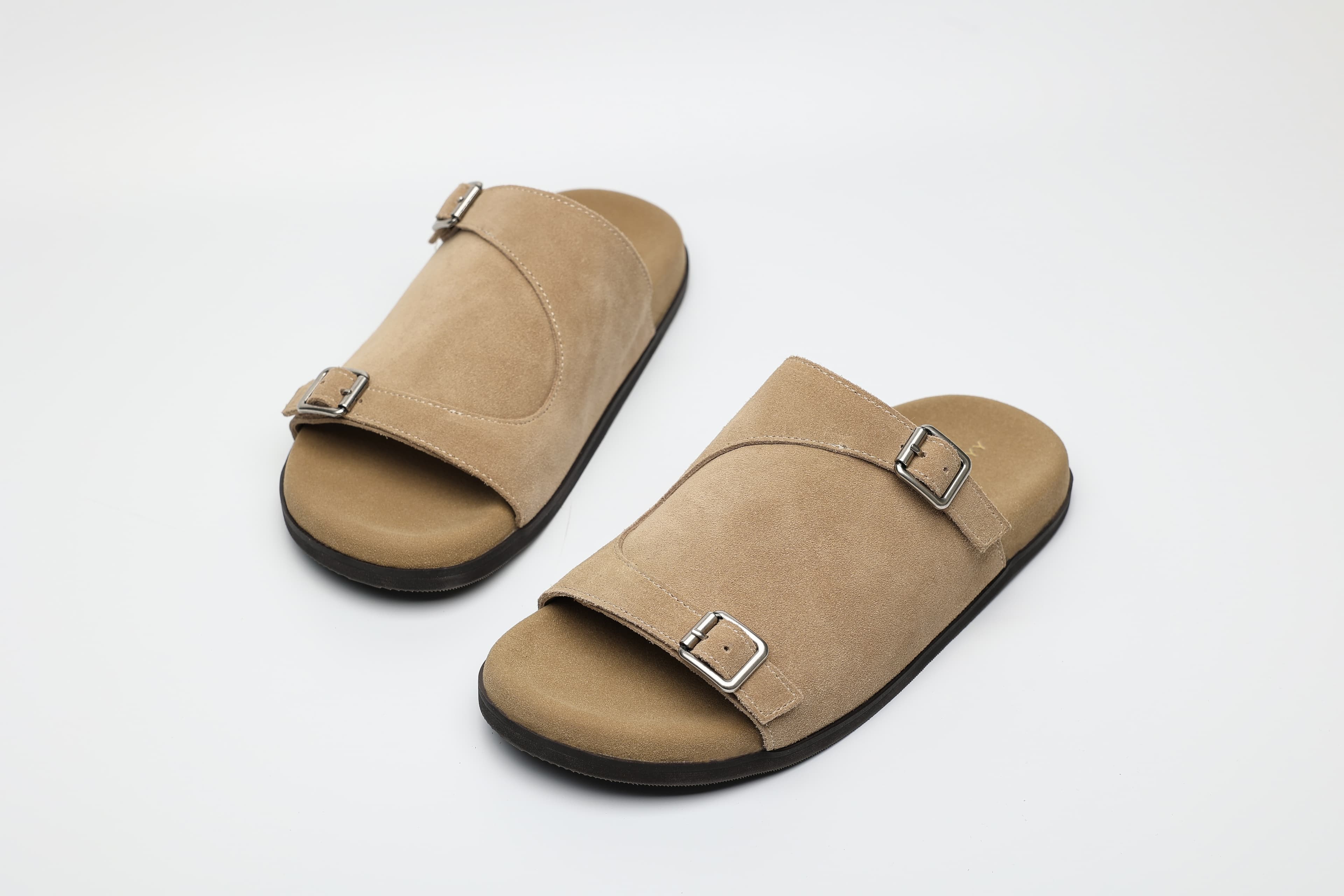 Single Buckle Cow Suede Comfort Slides supporting product image 2