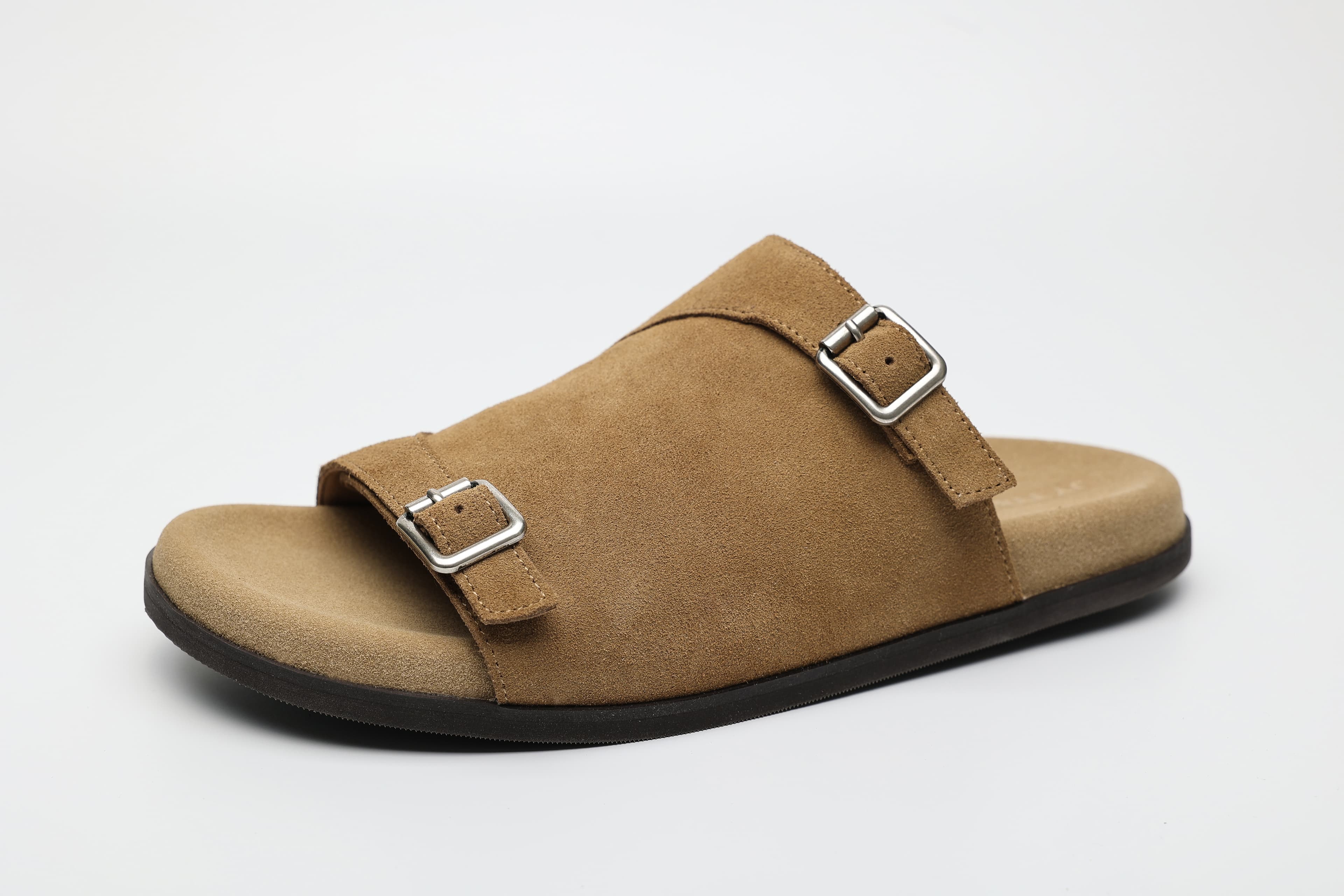 Single Buckle Cow Suede Comfort Slides supporting product image 3