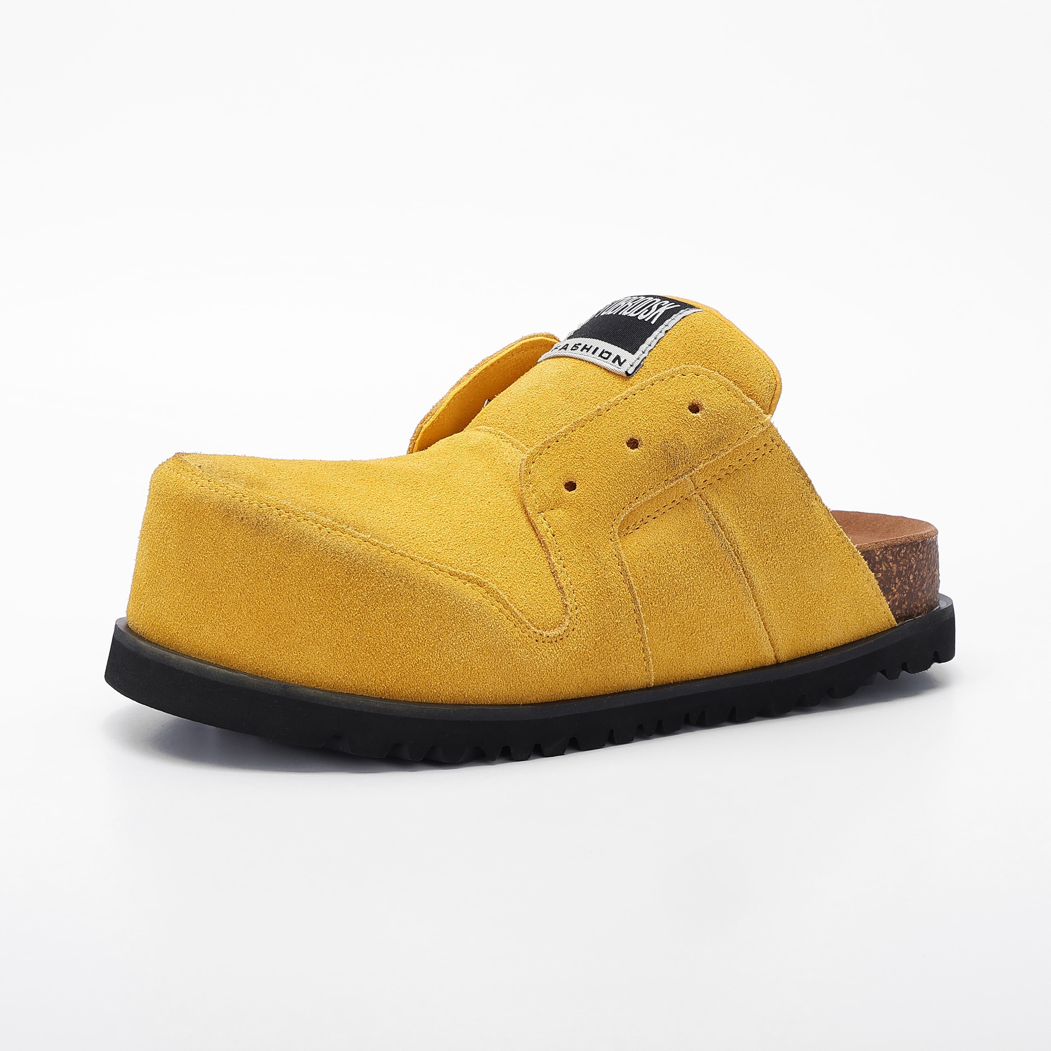 Closed Toe Cow Suede Mule Clogs with Contrast Sole supporting product image 2