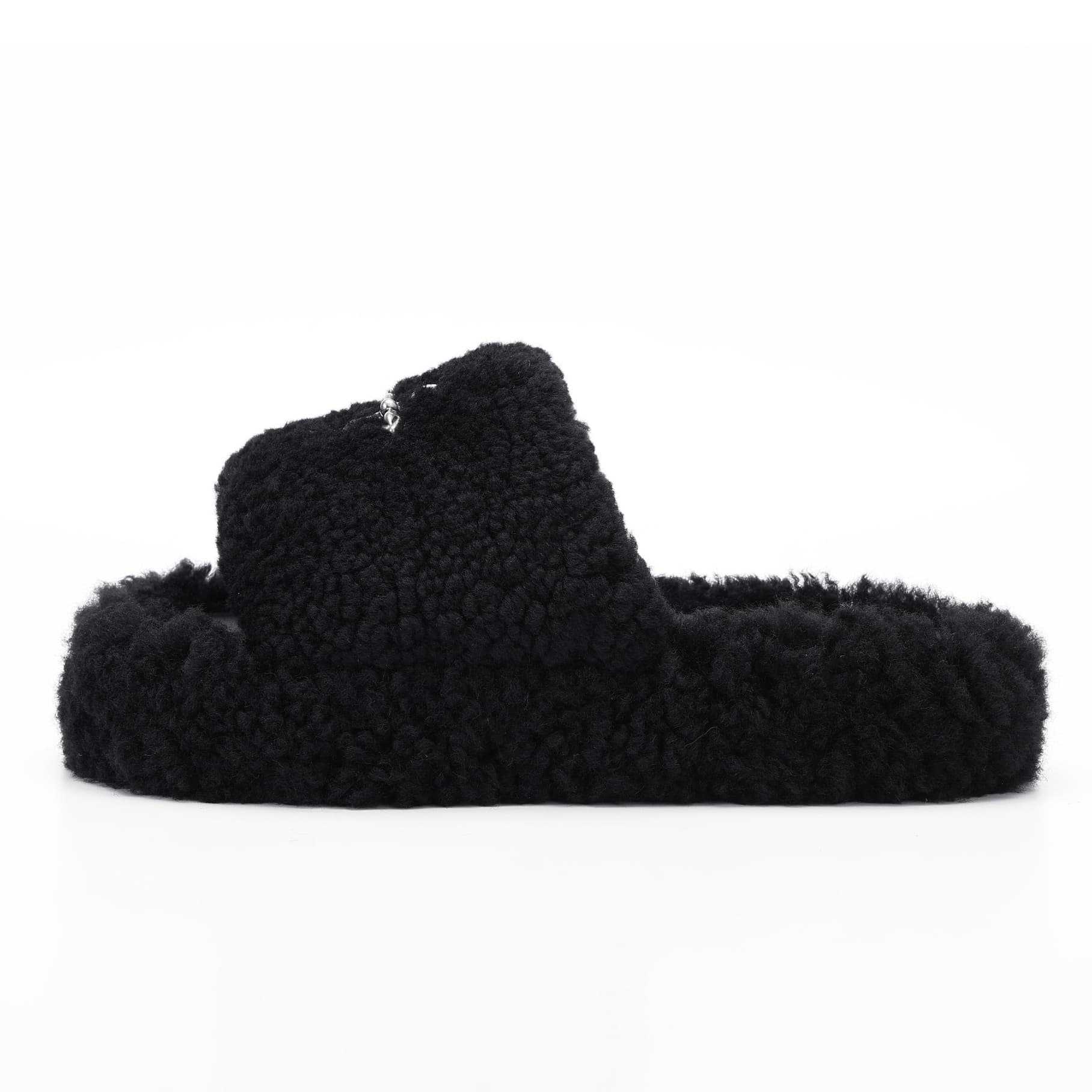 Genuine Lambswool Cross Strap Slides supporting product image 1