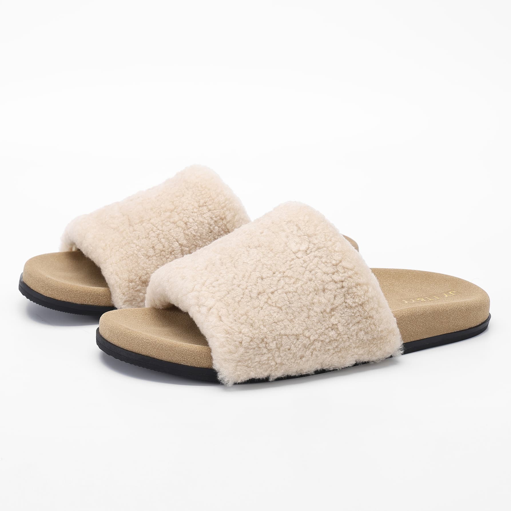 Genuine Lambswool Wide Strap Comfort Slides wholesale footwear style