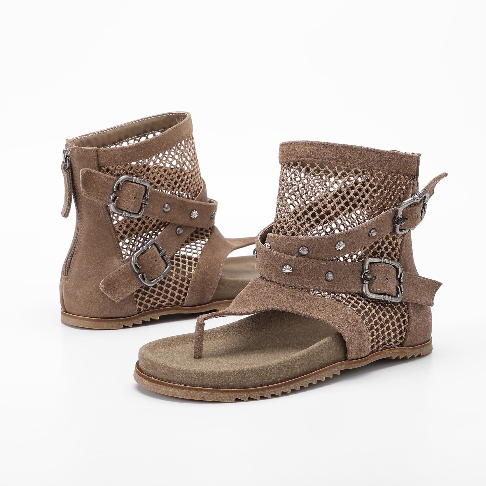 VELA mesh ankle thong sandal wholesale style