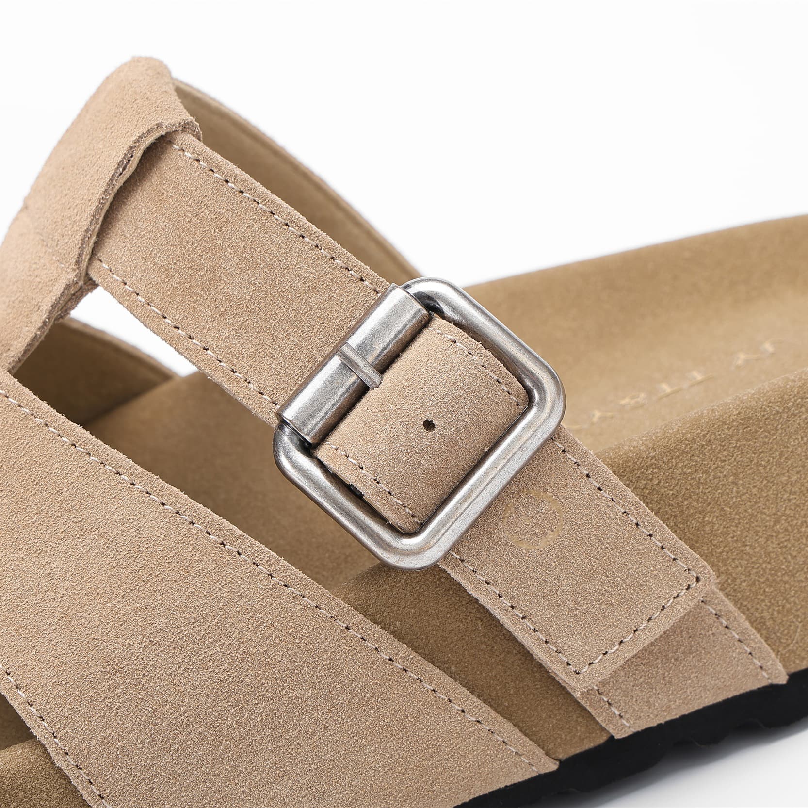 Woven Cow Suede Platform Footbed Sandals supporting product image 4